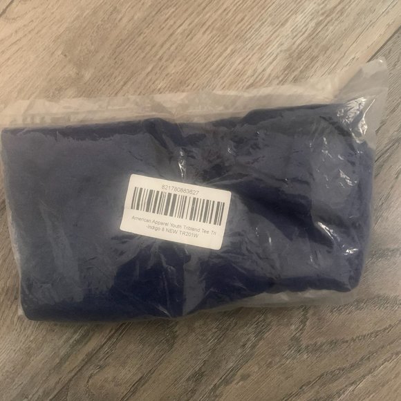 NWT AMERICAN APPAREL YOUTH UNISEX TRIBLEND TEE TRI-INDIGO 8 - Picture 7 of 10